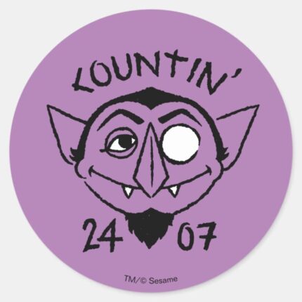 Count Von Count Skate Logo Countin 24 7 Classic Round Sticker