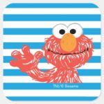 Crayon Elmo Stripe Pattern Square Sticker