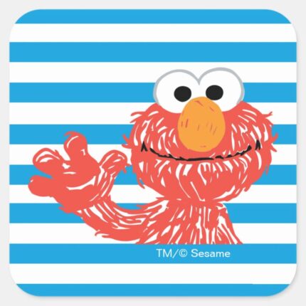 Crayon Elmo Stripe Pattern Square Sticker