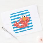 Crayon Elmo Stripe Pattern Square Sticker
