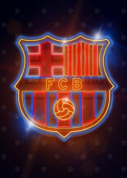 Crest Neon Football Poster