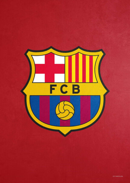 Crest Red Football Poster