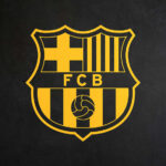 Crest Yellow Black Football Poster