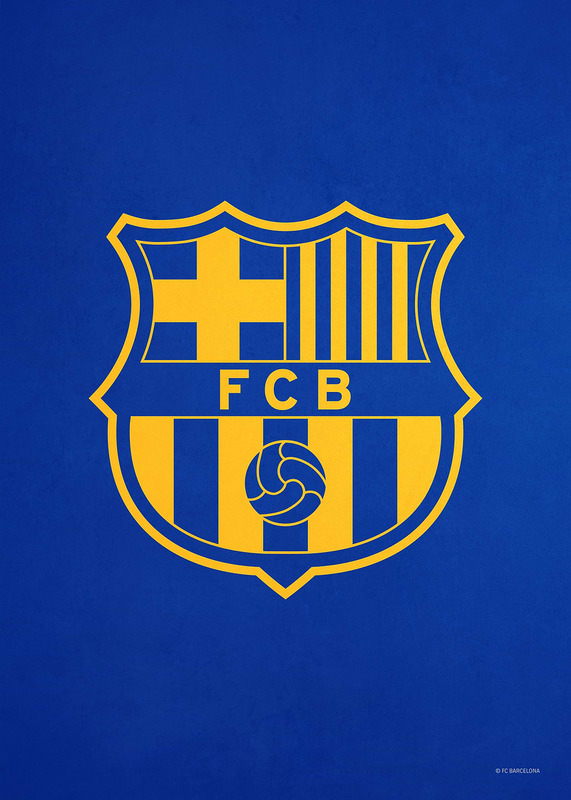 Crest Yellow Blue Football Poster