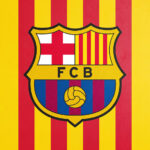 Crest Yellow Stripes Football Poster