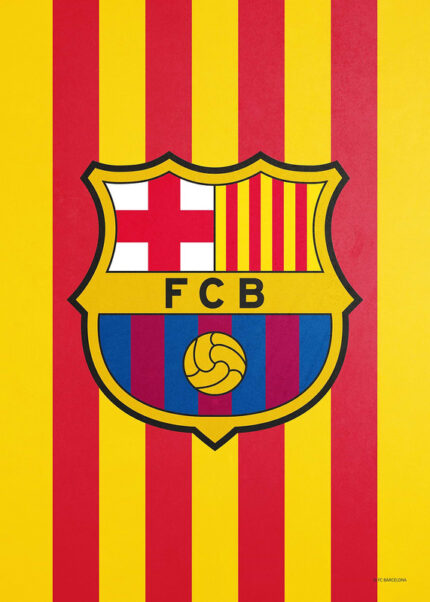 Crest Yellow Stripes Football Poster