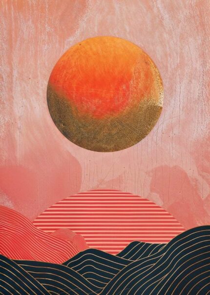 Crimson Dune Layers Poster