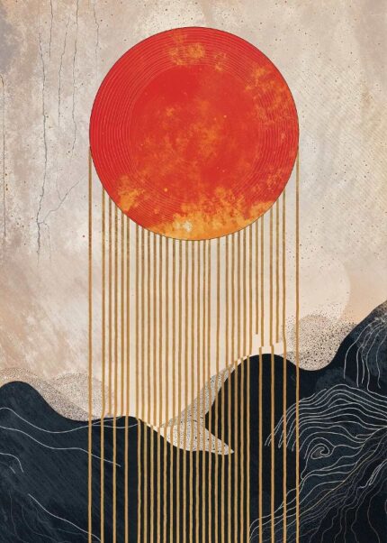 Crimson Sun Fusion Poster