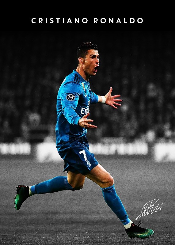 Cristiano Ronaldo Football Poster
