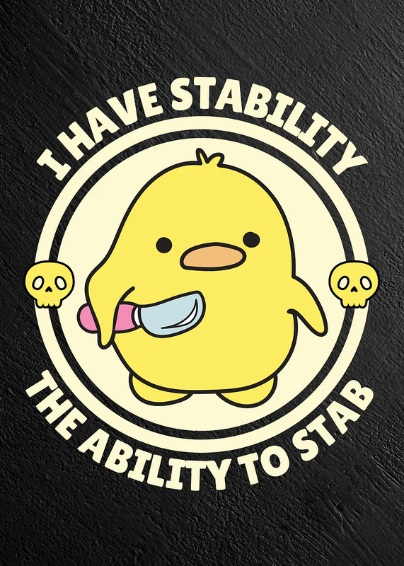 Cute Chick Duck With Knife Poster