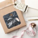 Cyborg Weapon Bust Square Sticker