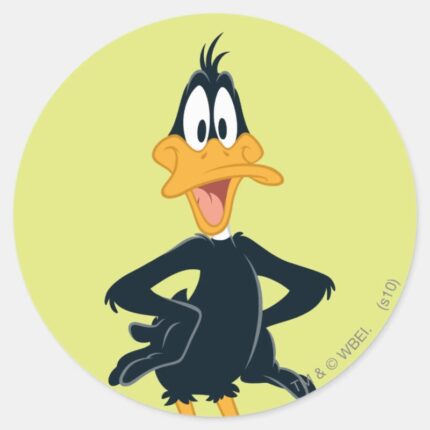 DAFFY DUCK™ CLASSIC ROUND STICKER