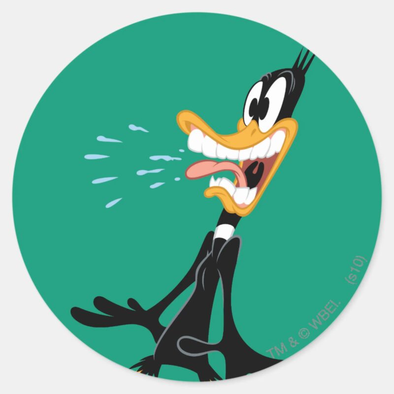 DAFFY DUCK™ Scared Classic Round Sticker DAFFY DUCK™ Scared Classic Round Sticker