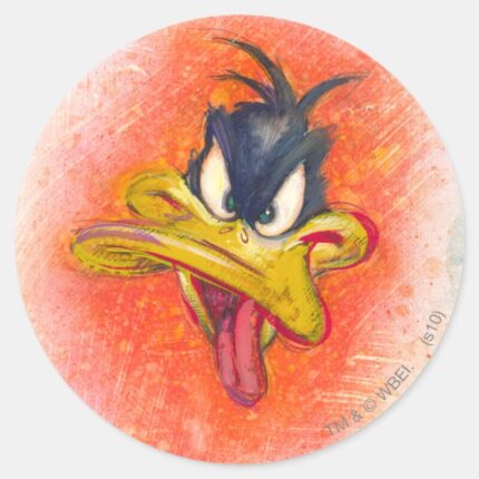 DAFFY DUCK™ In Orange Classic Round Sticker