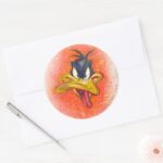 DAFFY DUCK™ In Orange Classic Round Sticker