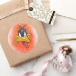 DAFFY DUCK™ In Orange Classic Round Sticker