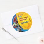 DC Comics Justice League Birthday Classic Round Sticker