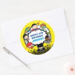 DC Comics Justice League Chibi Birthday Classic Round Sticker