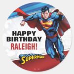 DC Comics Superman Birthday Classic Round Sticker