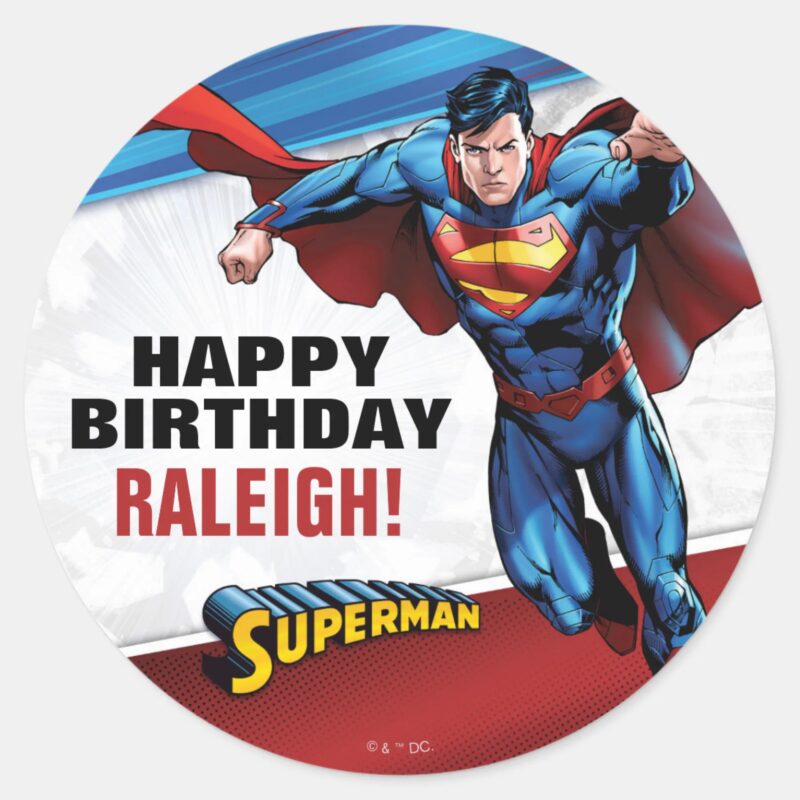 DC Comics Superman Birthday Classic Round Sticker