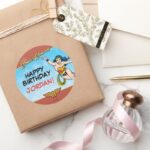 DC Comics Wonder Woman Birthday Classic Round Sticker