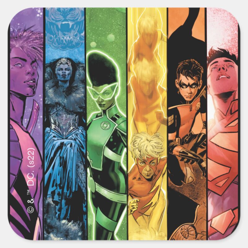 DC Pride Comic Cover 2022 Square Sticker DC Pride Comic Cover 2022 Square Sticker
