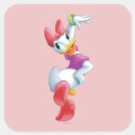 Daisy Duck Dancing Square Sticker