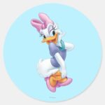 Daisy Duck Flirting Classic Round Sticker