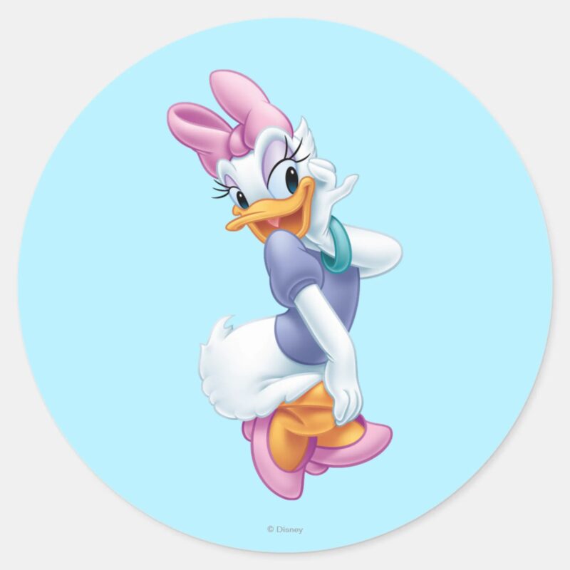 Daisy Duck Flirting Classic Round Sticker