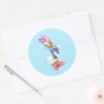 Daisy Duck Flirting Classic Round Sticker