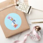 Daisy Duck Flirting Classic Round Sticker
