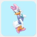 Daisy Duck Flirting Square Sticker