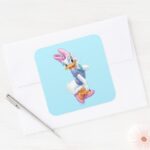 Daisy Duck Flirting Square Sticker