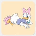 Daisy Duck Laying Down Square Sticker