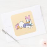 Daisy Duck Laying Down Square Sticker
