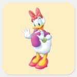 Daisy Duck Surprised Square Sticker
