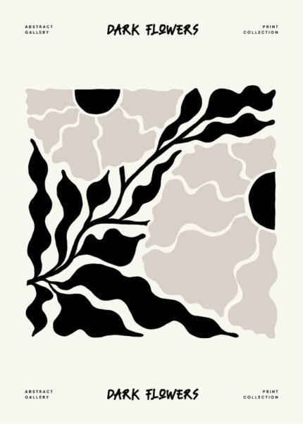 Dark Flowers Abstract Art Print Poster