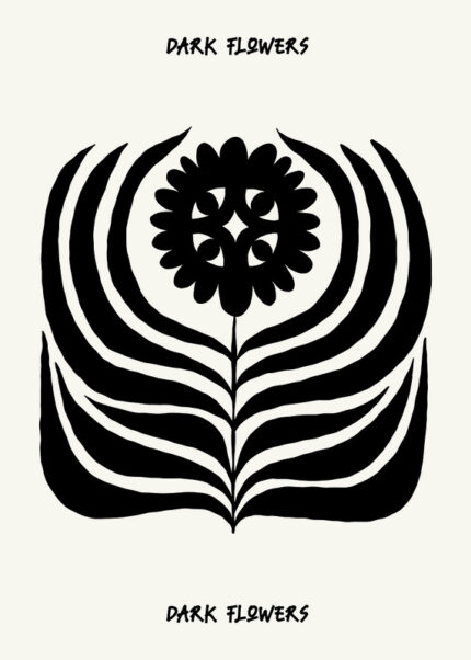 Dark Flowers Print Poster