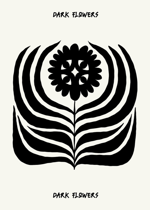 Dark Flowers Print Poster