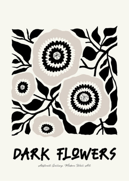 Dark Flowers Wall Art Poster