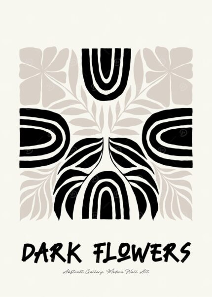 Dark Flowers Seamless Pattern Poster