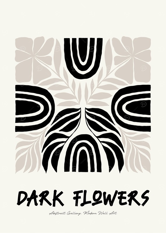 Dark Flowers Seamless Pattern Poster