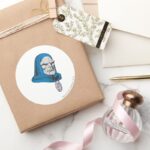 Darkseid Head Shot Classic Round Sticker