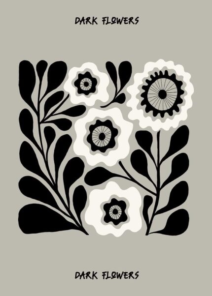 Darrk Flowers Minimalistic Art Poster