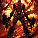 Deadpool Amidst Fiery Mayhem