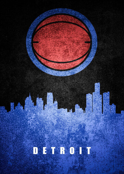 Detroit City Skyline Poster