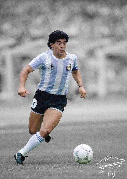 Diego Maradona Football Poster
