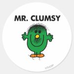 Disheveled Mr. Clumsy Classic Round Sticker