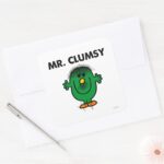 Disheveled Mr. Clumsy Square Sticker
