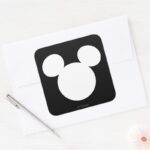 Disney Logo Mickey Mouse Silhouette Square Sticker